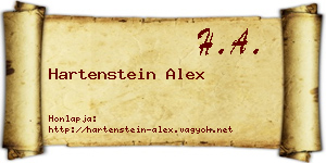 Hartenstein Alex névjegykártya